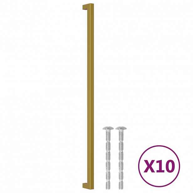 vidaXL Nábytkové úchytky 10 ks zlaté 480 mm nerezová ocel