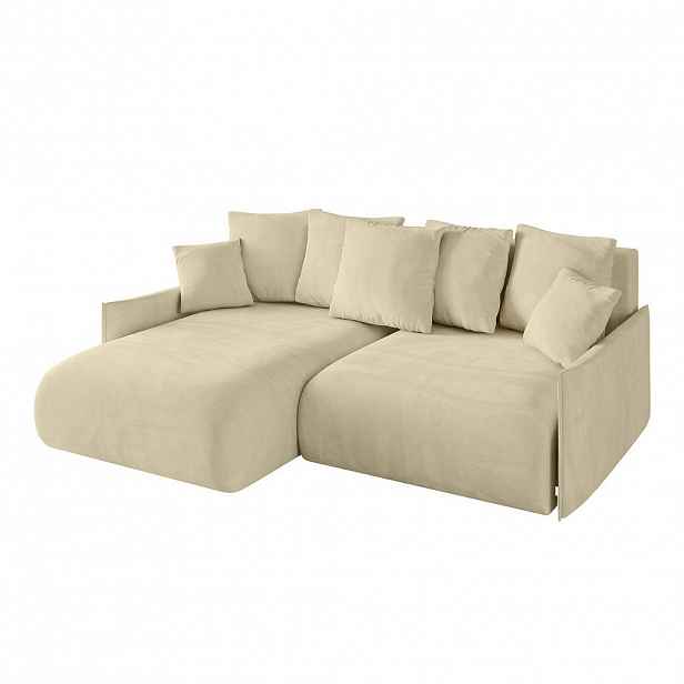 ALTDECOR ROHOVÁ SEDACÍ SOUPRAVA s otomanem vlevo ONESK-L -v1 216x177x72 béžový velur