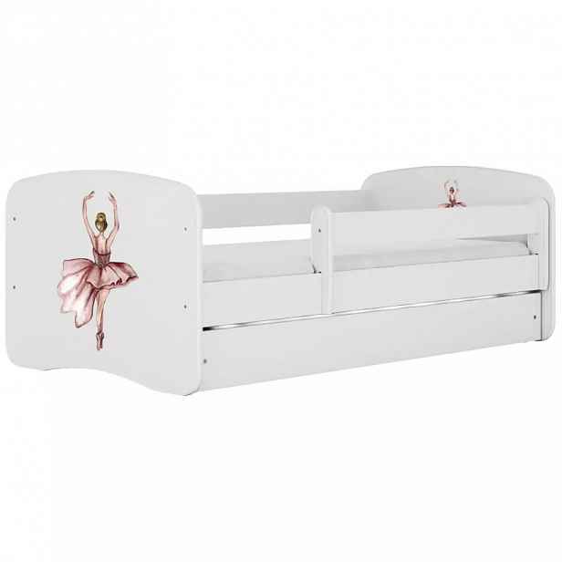 Dětská postel Babydreams+SZ+M bílá 80x180 Balerína