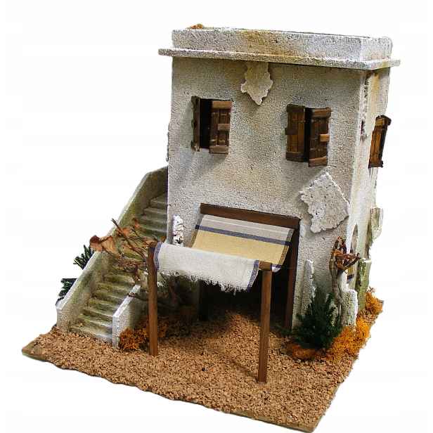 Orientální domeček s schody a markýzou – výška 29 Cm