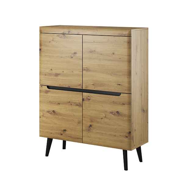 Piaski Komoda Nordi 107 cm černá/dub artisan