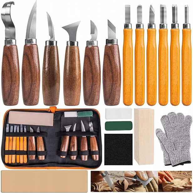 Sada Nožů Pro Vyřezávání Do Dřeva, Dláta, Nástroje, Nože Skalpel Diy 19 El.