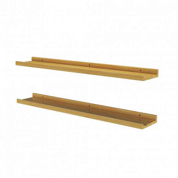 Vicco NÁSTĚNNÁ POLICE Linus Přírodní dřevo 90 x 4 cm Sada 2 kusů