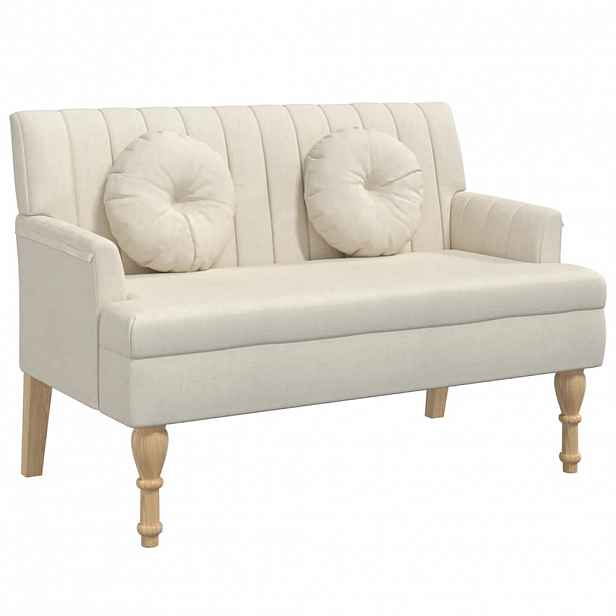 vidaXL Lavice s polštáři 113 x 64,5 x 75,5 cm len