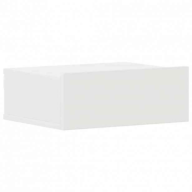 vidaXL Plovoucí noční stolek bílý 40 x 30 x 15 cm kompozitní dřevo