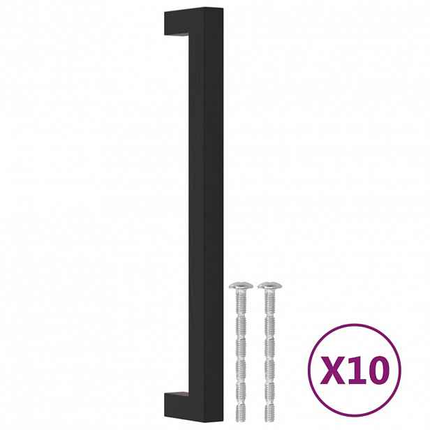 vidaXL Nábytkové úchytky 10 ks černé 192 mm nerezová ocel