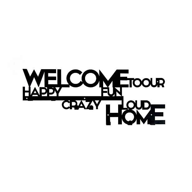 Nástěnný věšák na oblečení a klíče Welcome... Barvy