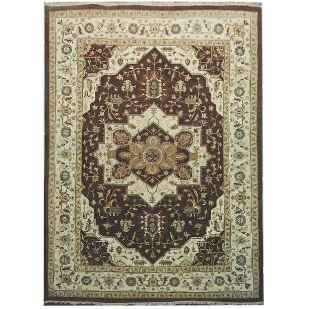 Ručně vázaný kusový koberec Diamond DC-SIRAPI Brown/ivory, 180x275, hnědá, chodba / předsíň, Diamond Carpets India