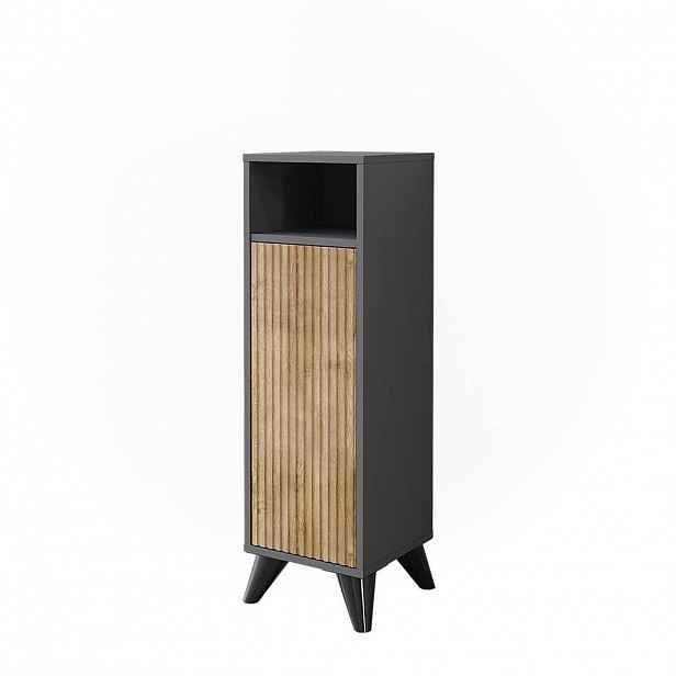 Vicco MIDI SKŘÍŇKA Leano Antracit/horský dub 30 x 97 cm s dveřmi