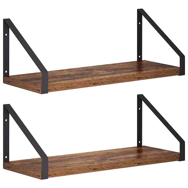 vidaXL Nástěnné poličky 2 ks Staré dřevo 40 x 16 x 15,5 cm