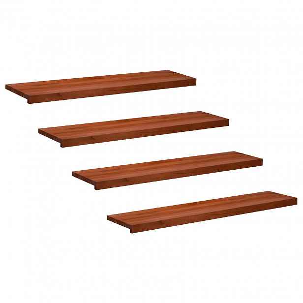 vidaXL Schodišťové nášlapy 4 ks 120 x 25 x 2 cm Hnědá