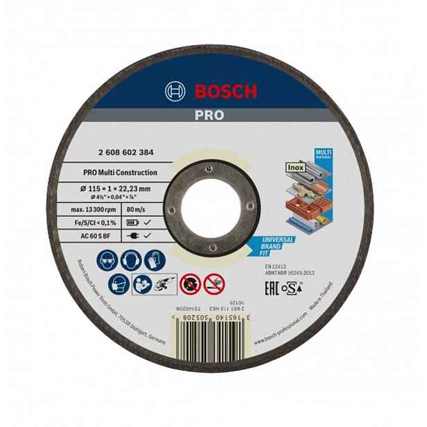 Bosch - Řezný kotouč na stavební materiály 115x22,23 mm 2608602384