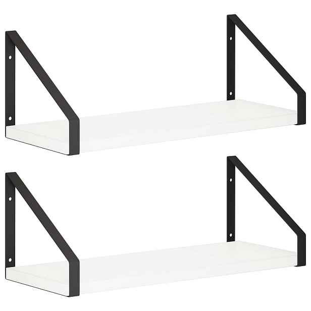 vidaXL Nástěnné poličky 2 ks Bílá 40 x 16 x 15,5 cm