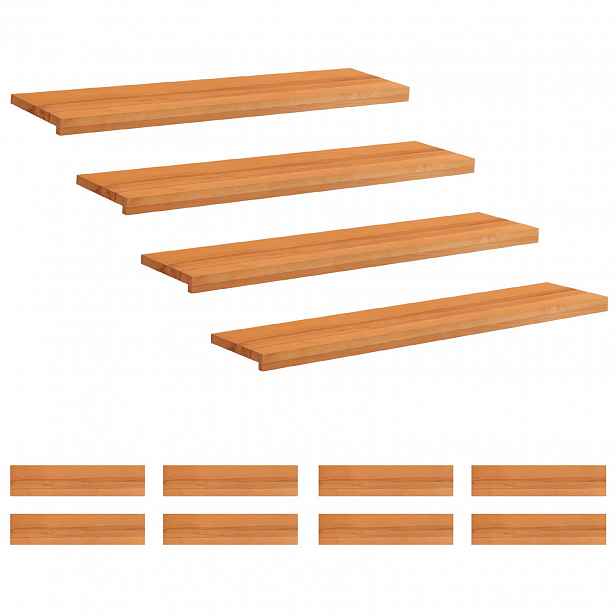 vidaXL Schodišťové nášlapy 12 ks 110 x 25 x 2 cm Světle hnědá