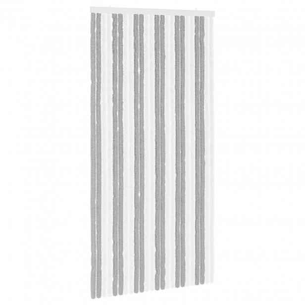 vidaXL Záclona proti hmyzu Chenille Šedá a bílá 100 x 200 cm 100% PP