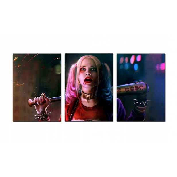 Obraz na zeď Harley Quinn Margot Robbie film triptych 70x150 cm