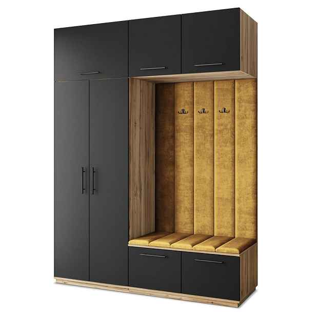MASSENO MODERNÍ PŘEDSÍŇOVÁ SESTAVA REMA, 180/240/60 cm, dub Wotan