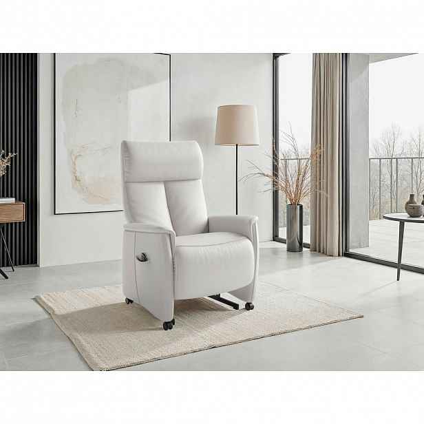 Sit & More RELAXAČNÍ KŘESLO, kůže, bílá