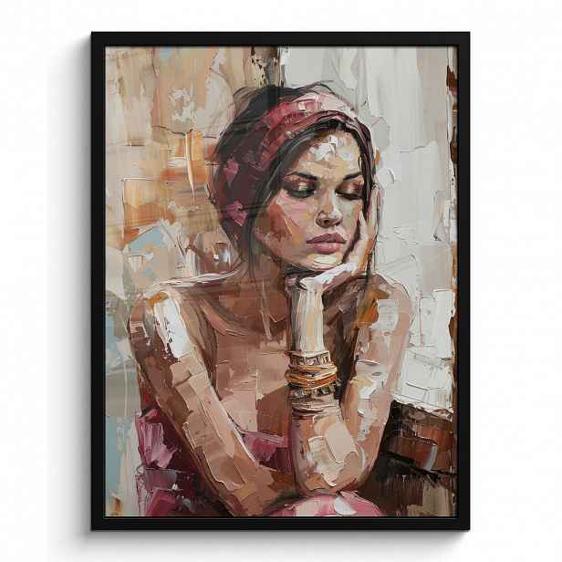 MuchoWow PLAKÁT V RÁMU Žena - vzhled malby - portrét - moderní 60x80 cm