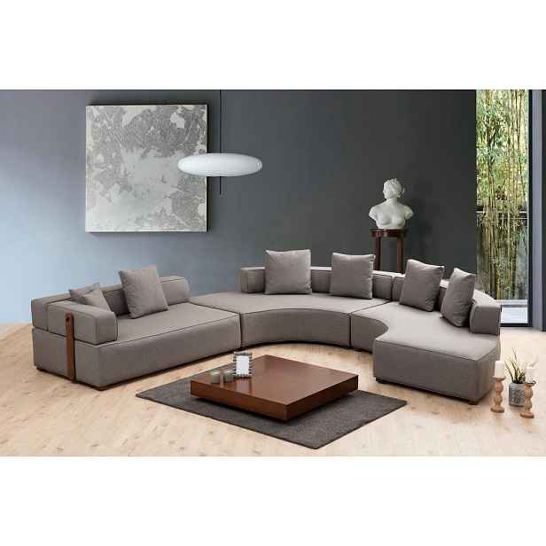 Rohová sedací souprava Gondol-4 (CHL-SOL-CHL-SAĞ-3R) - Grey
