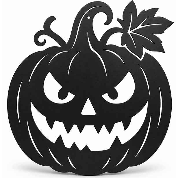 Velká dýně Halloween kovová 49x47 cm silná 2 mm dekorace na dveře stěna