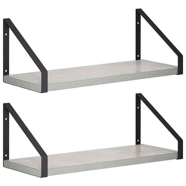 vidaXL Nástěnné poličky 2 ks Betonově šedá 40 x 16 x 15,5 cm