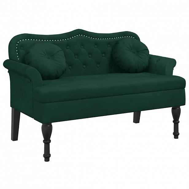 vidaXL Lavice s polštáři tmavě zelená 120,5 x 65 x 75 cm sametová