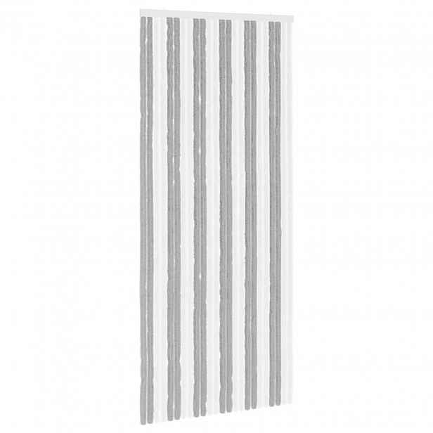 vidaXL Záclona proti hmyzu Chenille Šedá a bílá 100 x 230 cm 100% PP