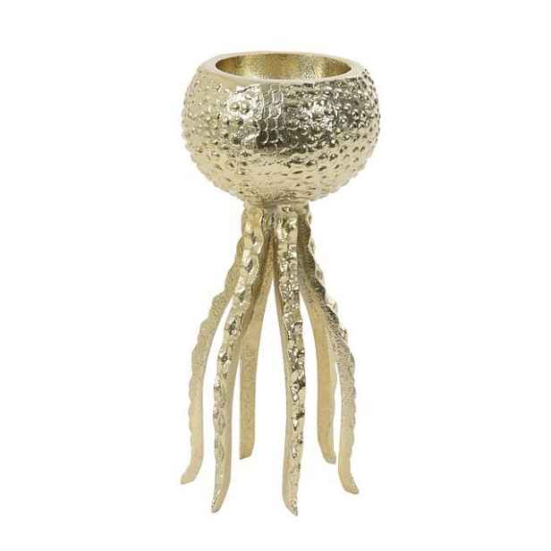 Zlatý kovový svícen Octopus S - Ø 13*25 cm Light & Living