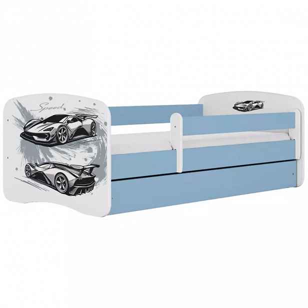 Dětská postel Babydreams+SZ+M modrá 70x140 auto