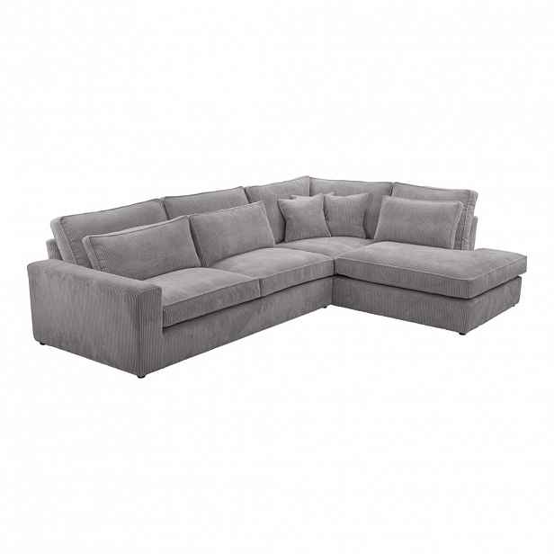 Fedve ROHOVÁ SOFA CAMBO Bez funkce spaní, Světle šedá