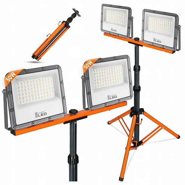 Halogen Led Stavební Stativ Osvětlovač 100W Reflektor 11000lm Čočkový