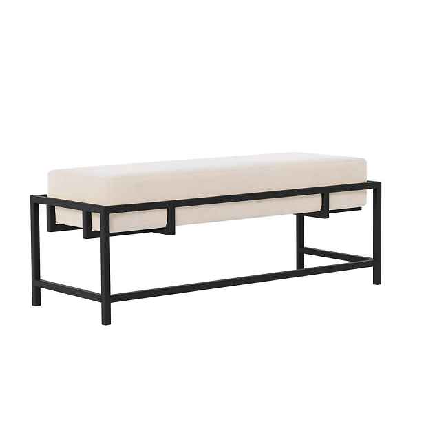 Idohome SEDACÍ LAVICE GLAM 100 cm, kovový rám, černá / krémová