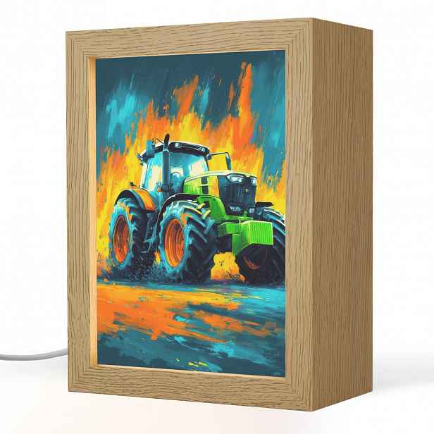 OnlyWow NOČNÍ LAMPIČKA Abstrakt - Traktor - Zelený 15x20 cm