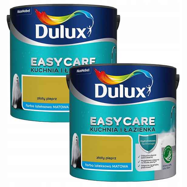 Set Dulux Easycare 2x2,5L Barva Kuchyně&koupelna Zlatý Pepř Matný 5L