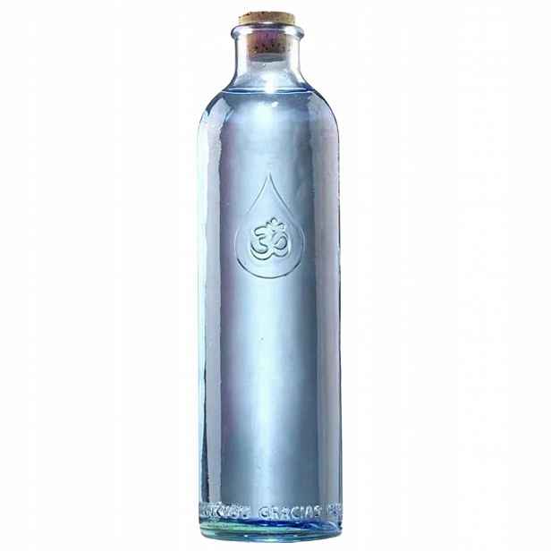 Skleněná láhev vděčnosti Om Water na vodu modrá ekologická 1,23 l