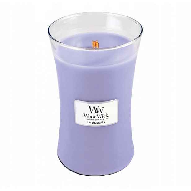 Tradiční sójová svíčka Lavender Spa Woodwick 610 g, levandulová svíčka