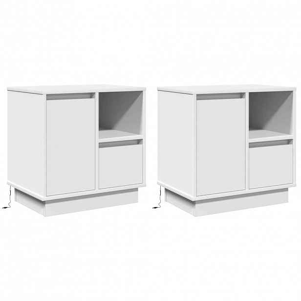 vidaXL Noční skříňka 2 ks Bílá 50 x 34,5 x 50 cm. Kompozitní dřevo