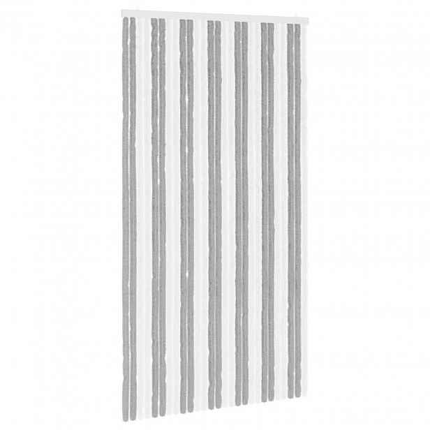 vidaXL Záclona proti hmyzu Chenille Šedá a bílá 118 x 220 cm 100% PP