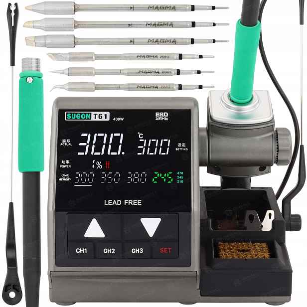 Přesná Pájecí Stanice Sugon T61 400W 6 Hrotů C245 C470