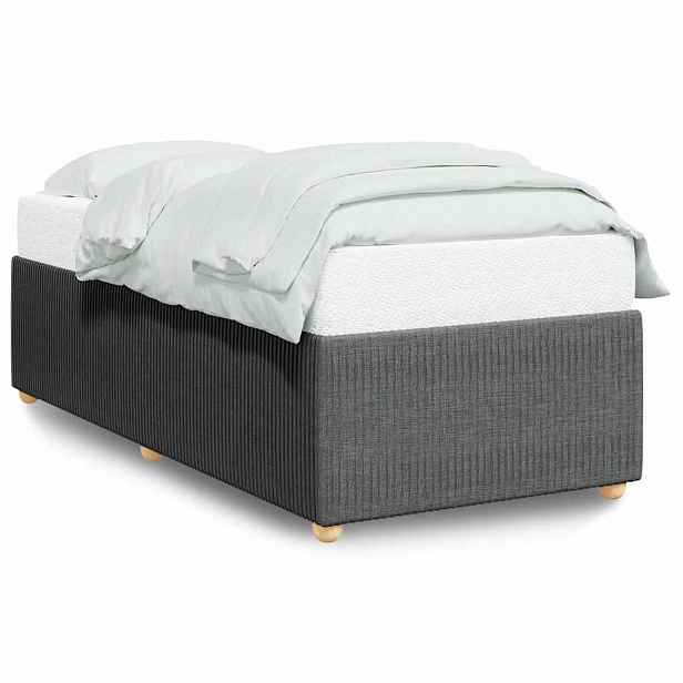 vidaXL Rám postele bez matrace tmavě šedá 90 x 190 cm textil