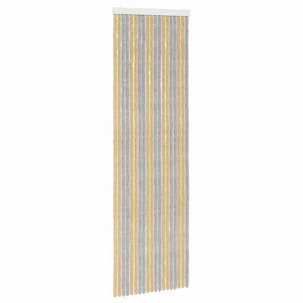vidaXL Záclona proti hmyzu Chenille Šedá a béžová 56 x 185 cm 100% PP