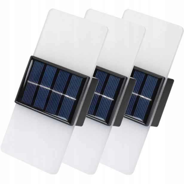 3x Nástěnná lampa Solární Akryl Led lampa IP65 Dekorativní osvětlení domu Altánky