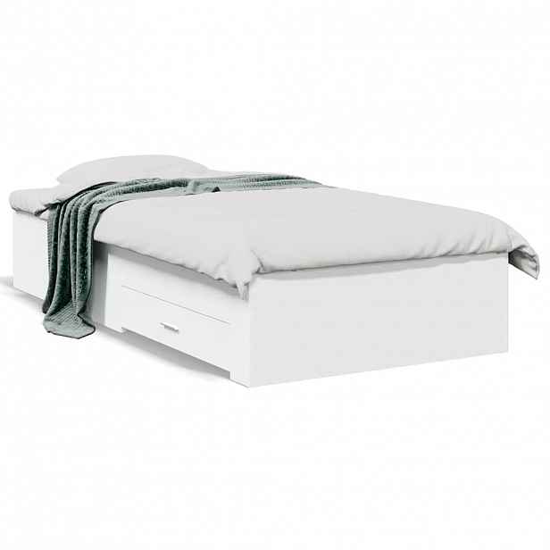 vidaXL Rám postele se zásuvkami bílý 100 x 200 cm kompozitní dřevo