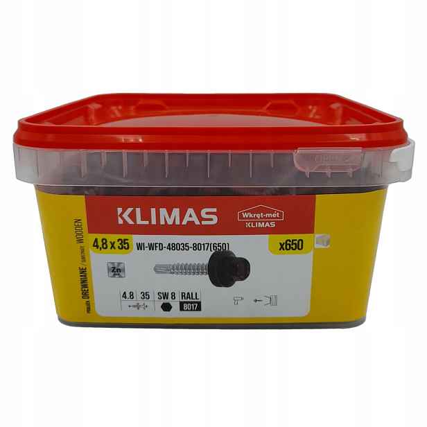 Farmářské vruty 4,8x35 mm Ral 8017 Kbelík 650 Ks Šroub Met
