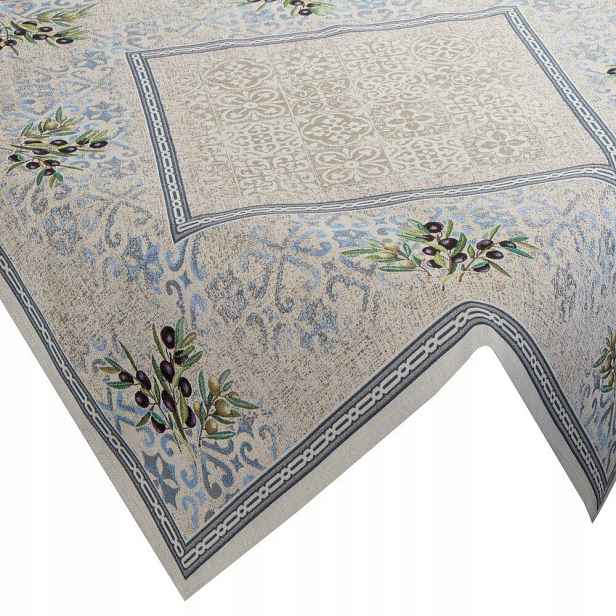 Gobelínový ubrus 4094/NAT olivový 140x180 cm dekorativní na stůl boho lavice