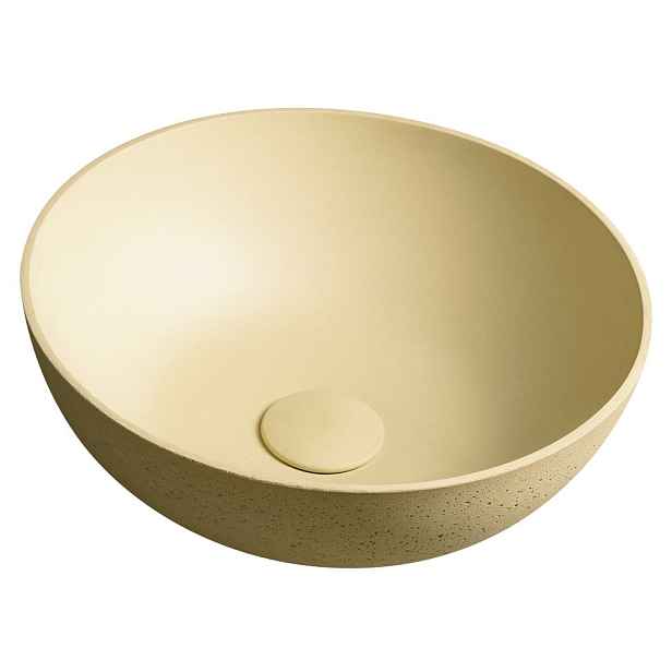 Sapho FORMIGO betonové umyvadlo na desku, O 39cm, žlutá mat