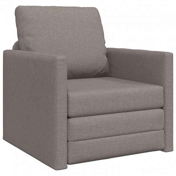 vidaXL Pohovka na spaní Taupe 74 x 77 x 81 cm textil