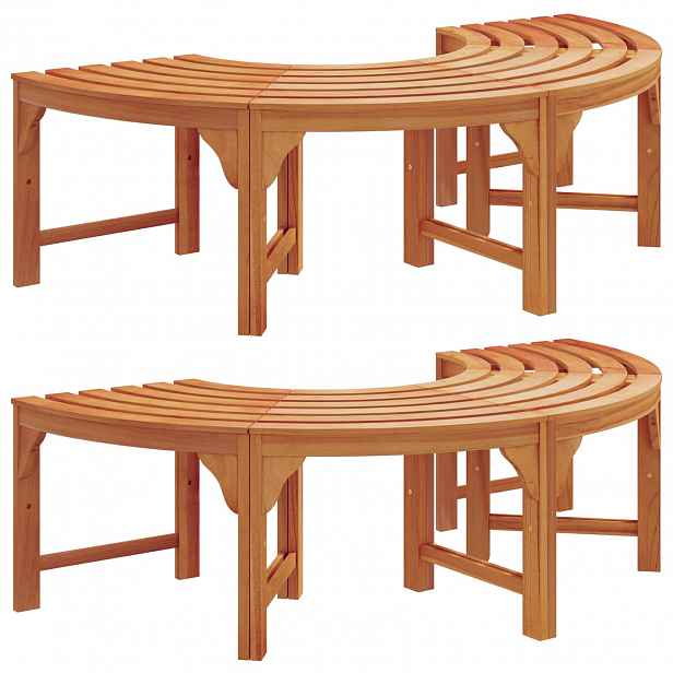 vidaXL Stromová lavička 8 -Seater 2 ks 160 x 80 x 45cm Přírodní