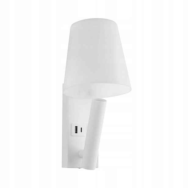 V-tac Led svítidlo 2W Cob Cree nástěnné svítidlo bílé hotelová postel Usb Usb C stínidlo